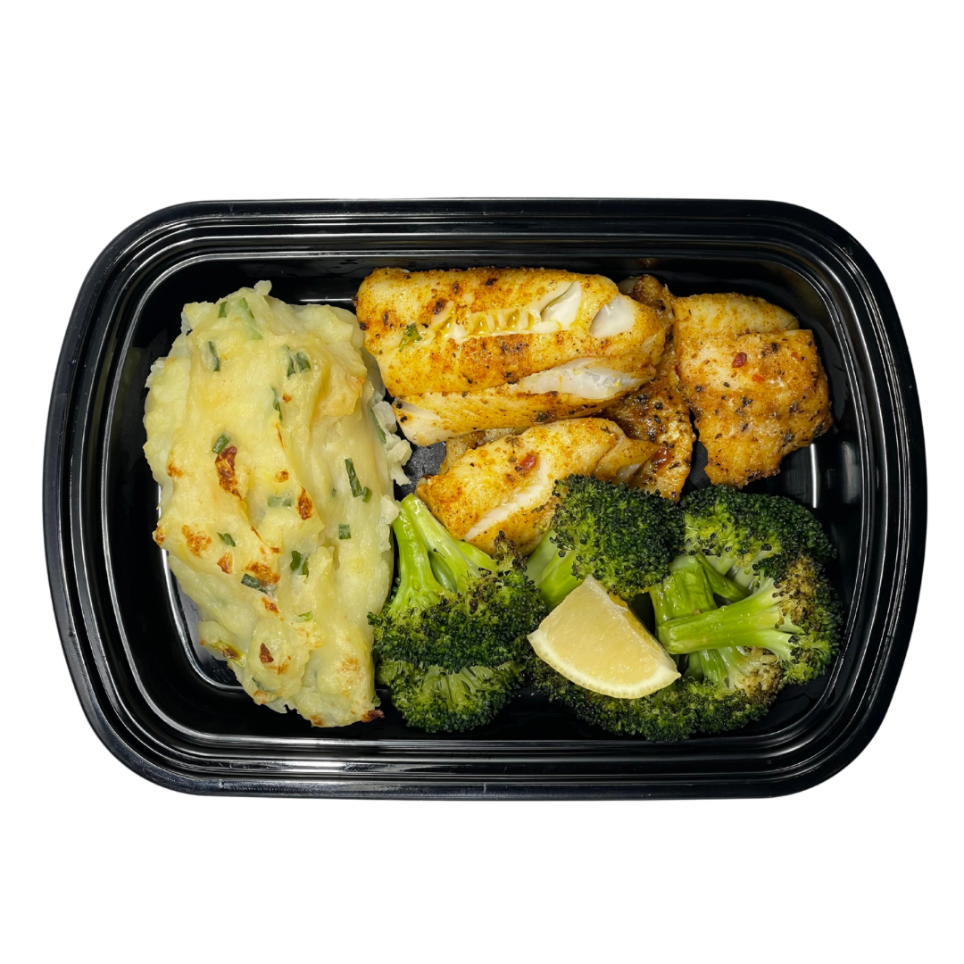 3. Dill Salmon + Mashed Potato + Broccoli