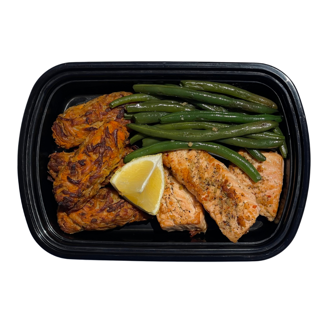 3. Salmon + Baked Lemon Potatoes + Green Beans